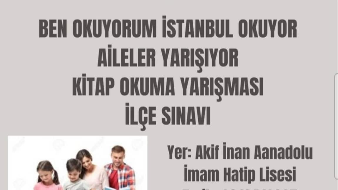  Ben Okuyorum İstanbul Okuyor projesi kapsamında düzenlenen “Aileler Yarışıyor Kitap Okuma Yarışması”nın İlçe sınav bilgileri belli oldu.